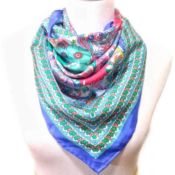 Talbots Accessories - Talbots Floral Multi Color Paisley Silk Scarf